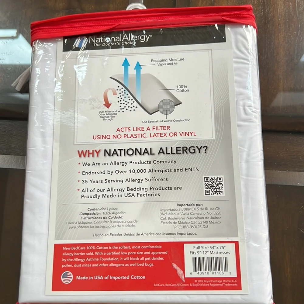 Allergen and Bed Bug Proof Mattress Cover.